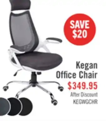 The Brick Kegan 28 Executive Mesh Office Chair - White offer