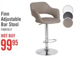 The Brick Finn Barstool with Swivel & Adjustable Seat, Vegan Leather Fabric, Metal - Beige offer