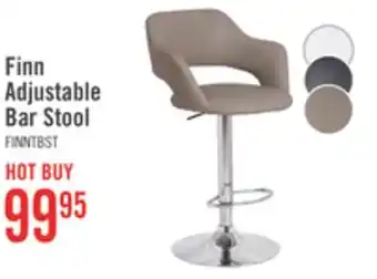 The Brick Finn Barstool with Swivel & Adjustable Seat, Vegan Leather Fabric, Metal - Beige offer