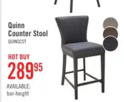 The Brick Quinn Counter-Height Stool with Vegan Leather Fabric - Grey offer