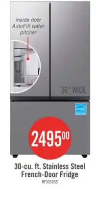 The Brick Samsung 36 30.1 Cu. Ft. Bespoke French-Door Refrigerator - Stainless Steel - RF30BB6200QLAA offer