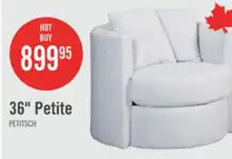 The Brick Made in Canada Petite 36 Chenille Fabric Swivel Cuddler Accent Chair - Teddy Star Grey offer