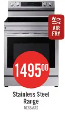 The Brick Samsung 6.3 Cu. Ft. Smart Electric Free Standing Range with Air Fry - Stainless Steel - NE63A6711SS offer