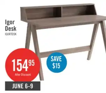 The Brick Igor 47.25 Computer Office Desk with 2 Cubbyholes- Taupe offer