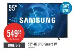 The Brick Samsung 55 4K UHD Edge Lit Dynamic Crystal Colour HDR10+ 60Hz Smart TV (UN55DU8000FXZC) offer