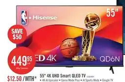 The Brick Hisense 55 QLED 4K UHD HDR10+ Dolby Vision 60Hz Google Smart TV (55QD6N) offer
