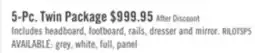 The Brick Riley Mates Bed 5pc Set with Bookcase Headboard, Dresser & Mirror, Natural - Twin Size offer