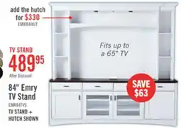 The Brick Emry 84 TV Stand with Storage and Cable Management for TVs up to 90- White offer