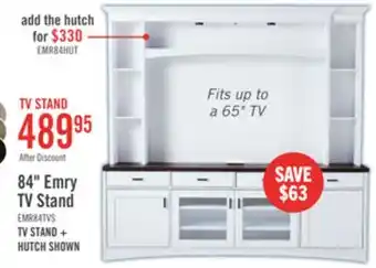 The Brick Emry 84 TV Stand with Storage and Cable Management for TVs up to 90- White offer