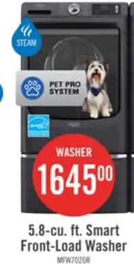 The Brick Maytag 5.8 Cu. Ft. Pet Pro Smart Front-Load Washer - White - MFW7020RW offer
