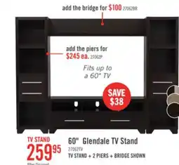 The Brick Glendale 60 TV Stand with Storage and Cable Management for TVs up to 65- Espresso offer