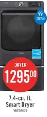 The Brick Maytag 7.4 Cu. Ft. Pet Pro Smart Electric Dryer - Midnight Steel - YMED7020RF offer