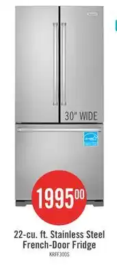 The Brick KitchenAid 30 22 Cu. Ft. French-Door Refrigerator - Stainless Steel - KRFF300ESS offer