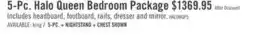 The Brick Halo 5pc Bedroom Set with Bed, Dresser & Mirror, LED, Glam, White - Queen Size offer