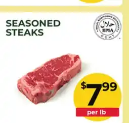 Food World Supermarket SEASONED STEAKS offer