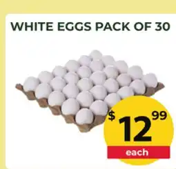 Food World Supermarket WHITE EGGS PACK OF 30 offer