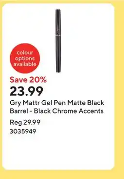Staples Gry Mattr Gel Pen Matte Black Barrel - Black Chrome Accents offer