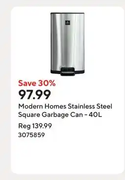 Staples Modern Homes Stainless Steel Square Garbage Can - 40L offer