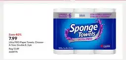 Staples Ultra PRO Paper Towels, Choose-A-Size, Double 8, 3 pk offer