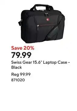 Staples Swiss Gear 15.6 Laptop Case - Black offer