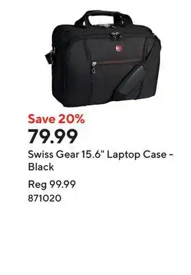 Staples Swiss Gear 15.6 Laptop Case - Black offer