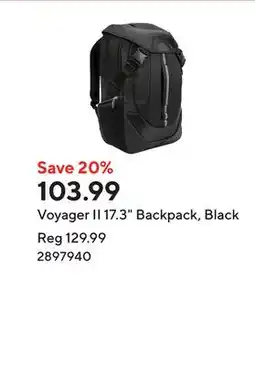 Staples Voyager II 17.3 Backpack, Black offer