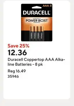 Staples Duracell Coppertop AAA Alkaline Batteries - 8 pk offer