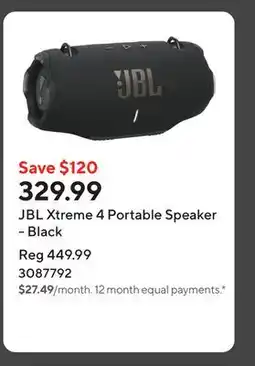 Staples JBL Xtreme 4 Portable Speaker - Black offer