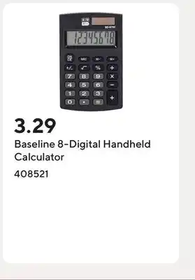 Staples Baseline 8-Digital Handheld Calculator offer