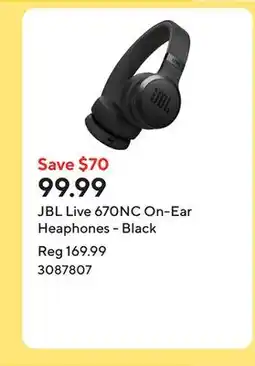 Staples JBL Live 670NC On-Ear Heaphones - Black offer