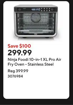 Staples Ninja Foodi 10-in-1 XL Pro Air Fry Oven - Stainless Steel offer
