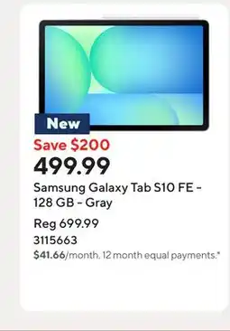 Staples Samsung Galaxy Tab S10 FE - 128 GB - Gray offer