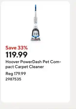 Staples Hoover PowerDash Pet Compact Carpet Cleaner offer