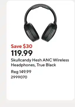Staples Skullcandy Hesh ANC Wireless Headphones, True Black offer