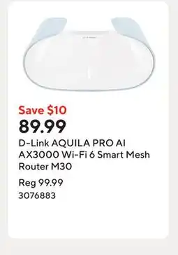 Staples D-Link AQUILA PRO AI AX3000 Wi-Fi 6 Smart Mesh Router M30 offer
