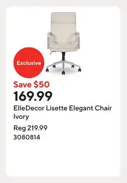Staples ElleDecor Lisette Elegant Chair Ivory offer