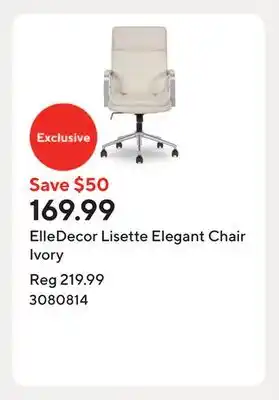 Staples ElleDecor Lisette Elegant Chair Ivory offer