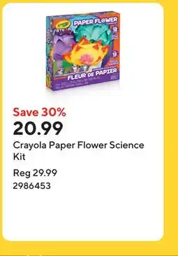 Staples Crayola Paper Flower Science Kit offer