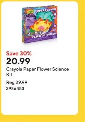 Staples Crayola Paper Flower Science Kit offer