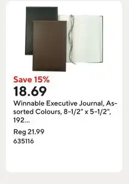Staples Winnable Executive Journal, Assorted Colours, 8-1/2 x 5-1/2, 192 Pages offer