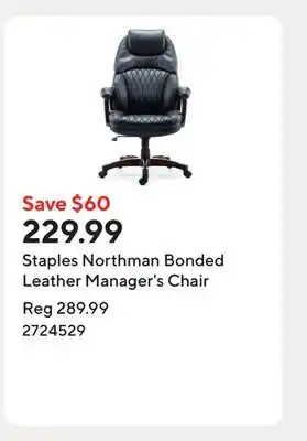 Staples Staples Northman Bonded Leather Manager's Chair offer