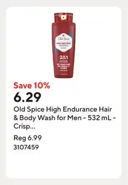 Staples Old Spice High Endurance Hair & Body Wash for Men - 532 mL - Crisp Scent offer