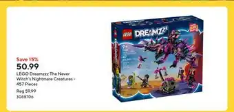 Staples LEGO Dreamzzz The Never Witch's Nightmare Creatures - 457 Pieces offer