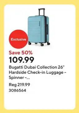 Staples Bugatti Dubai Collection 26 Hardside Check-in Luggage - Spinner - Artic Green offer