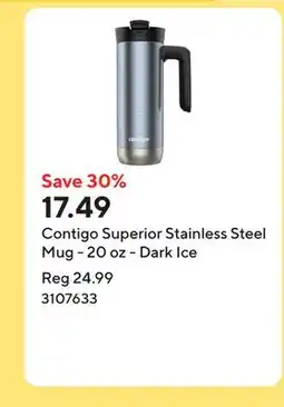 Staples Contigo Superior Stainless Steel Mug - 20 oz - Dark Ice offer