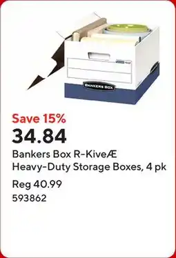 Staples Bankers Box R-KiveÆ Heavy-Duty Storage Boxes, 4 pk offer