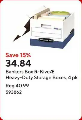Staples Bankers Box R-KiveÆ Heavy-Duty Storage Boxes, 4 pk offer