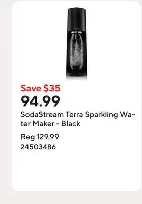 Staples SodaStream Terra Sparkling Water Maker - Black offer