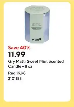 Staples Gry Mattr Sweet Mint Scented Candle - 8 oz offer