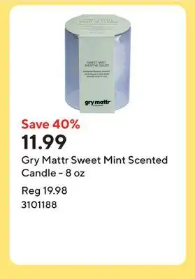 Staples Gry Mattr Sweet Mint Scented Candle - 8 oz offer